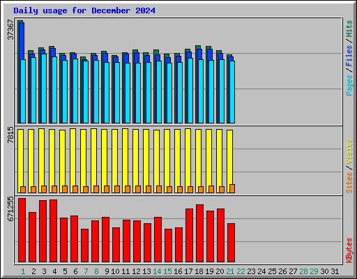 Daily usage for December 2024