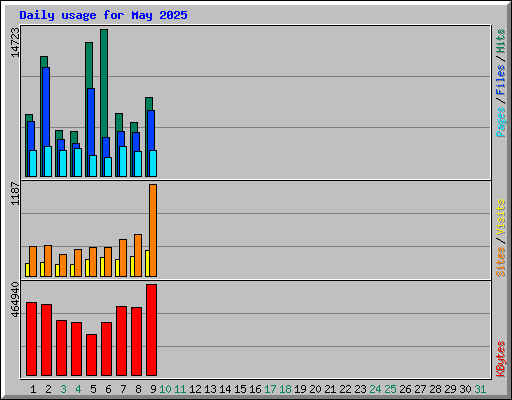 Daily usage for May 2025