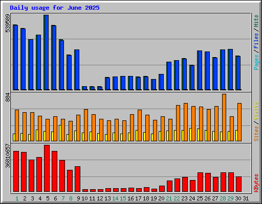 Daily usage for June 2025