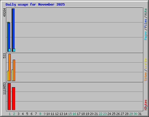 Daily usage for November 2025