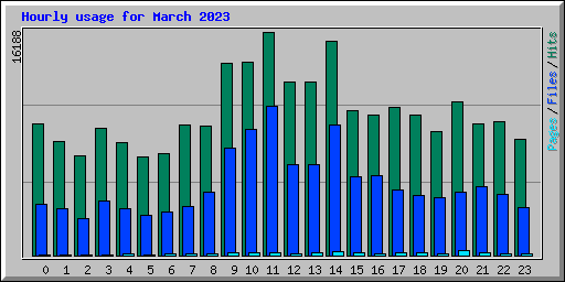 Hourly usage for March 2023